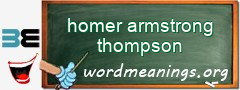 WordMeaning blackboard for homer armstrong thompson